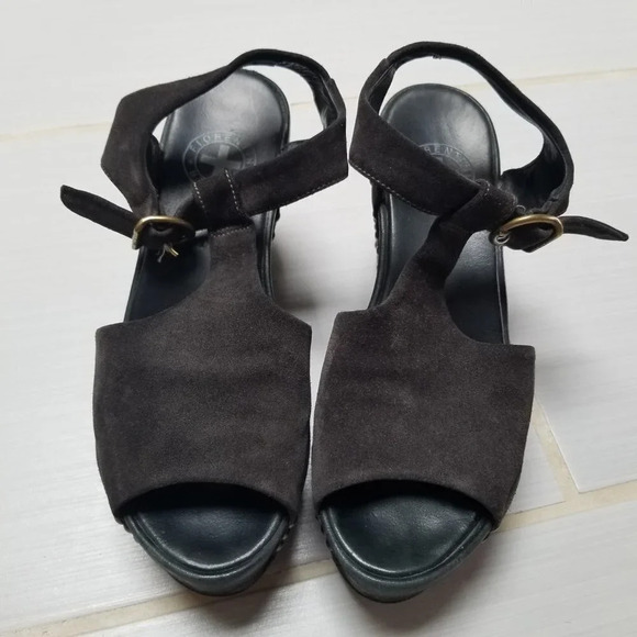 FIORENTINI & Baker Platform Wedge Dany Sandals Brown Black 38.5 - Picture 2 of 16